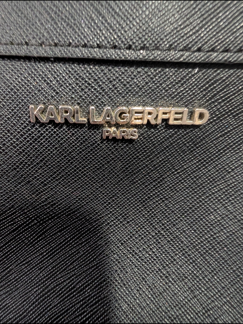 Karl Lagerfeld Black Clutch with Silver Logo